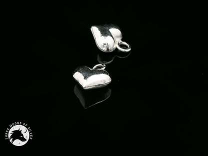 Elegant Silver Heart Charms 7mm