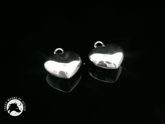 Silver Heart Drop Earrings 18mm
