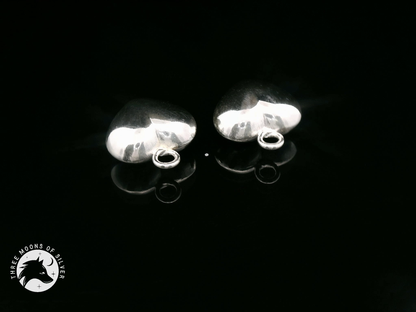 Silver Heart Drop Earrings 18mm