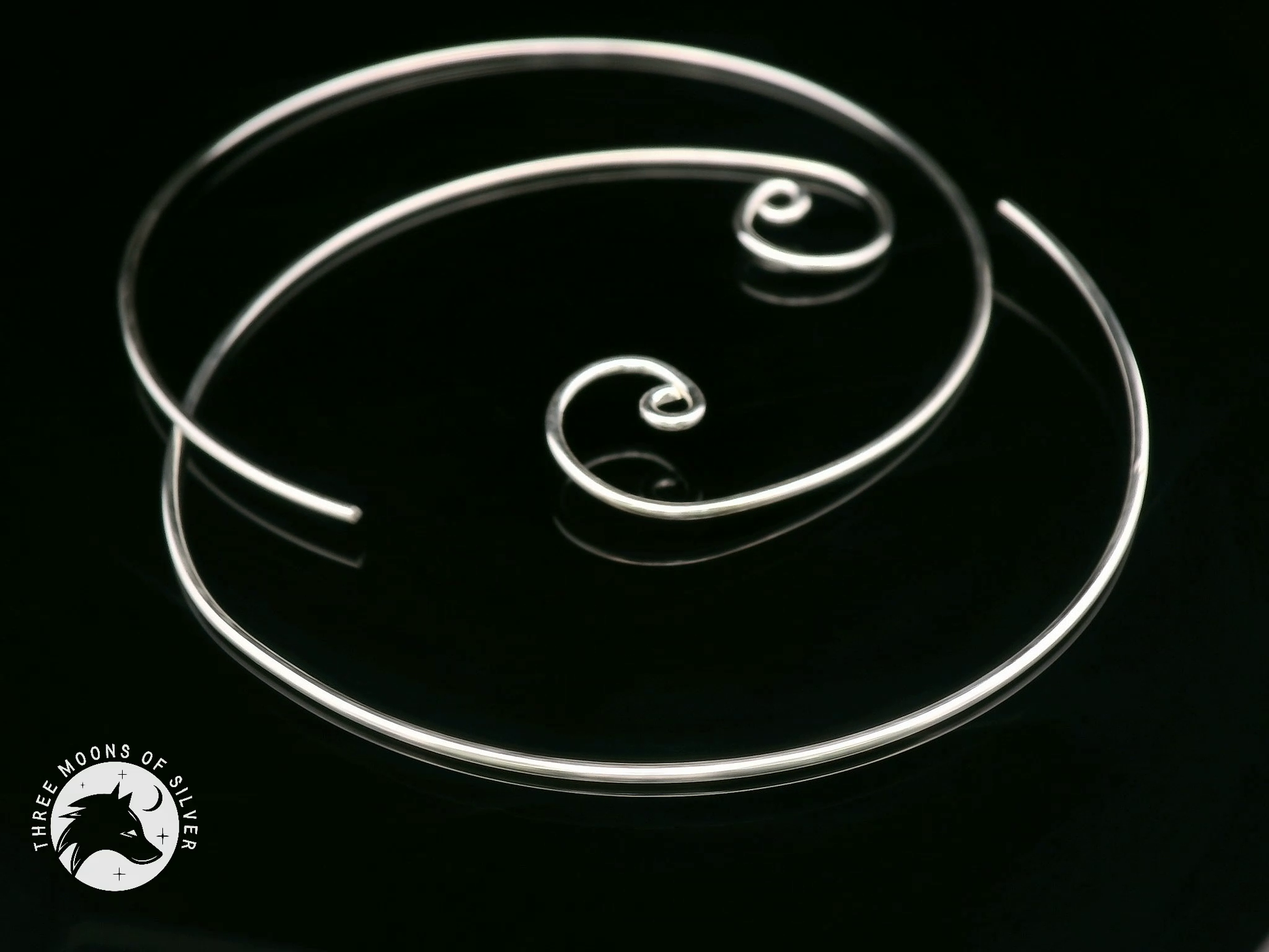 Long Hoop Earrings with Spiral