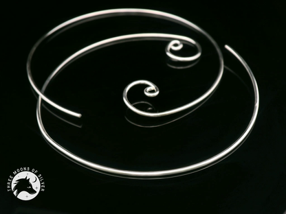 Long Hoop Earrings with Spiral