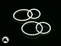 Twisted Silver Double Hoop Earrings 28mm
