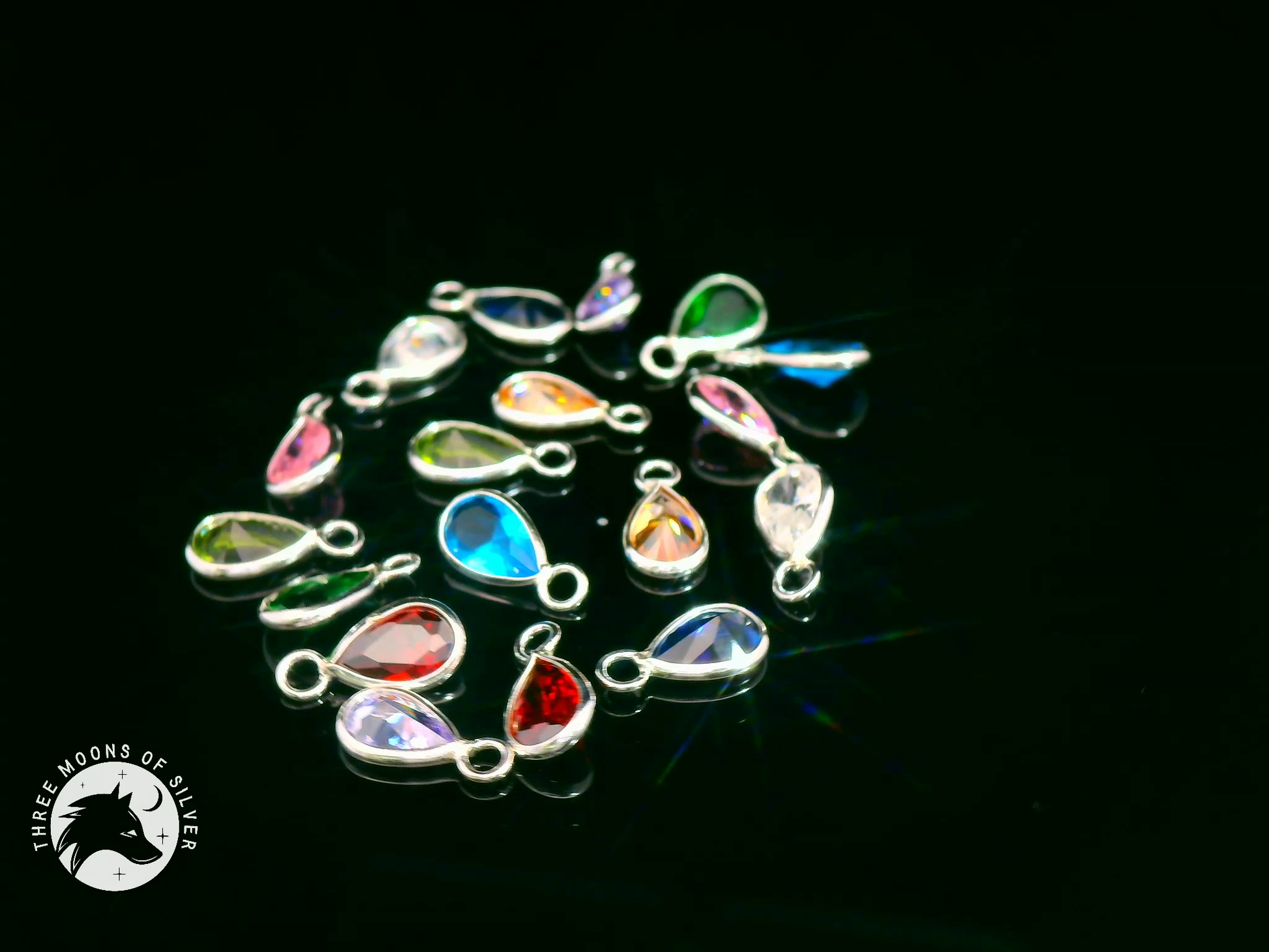 Colorful Crystal Teardrop Charms & Pendants