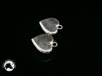 925 Silver Heart Charms with Sparkling Crystals