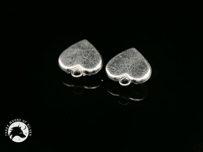 925 Silver Heart Charms with Sparkling Crystals